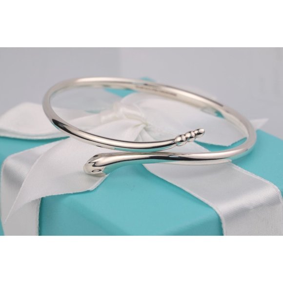 Tiffany & Co. Jewelry - Tiffany & Co. Silver Peretti Snake Bangle Bracelet 7.5" - 8.5" Larger Wrist Size